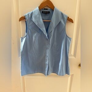 Jones New York Light Blue Sleeveless Blouse